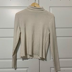 Cream Ribbed Turtleneck